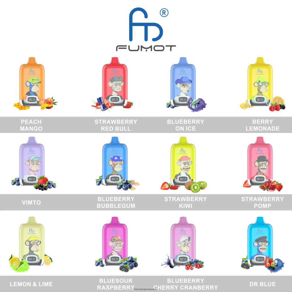 Fumot Digital Box vapeador desechable 12000 - 20ml (1 pieza) hielo de energía roja Fumot vape precio 2TBVR0145