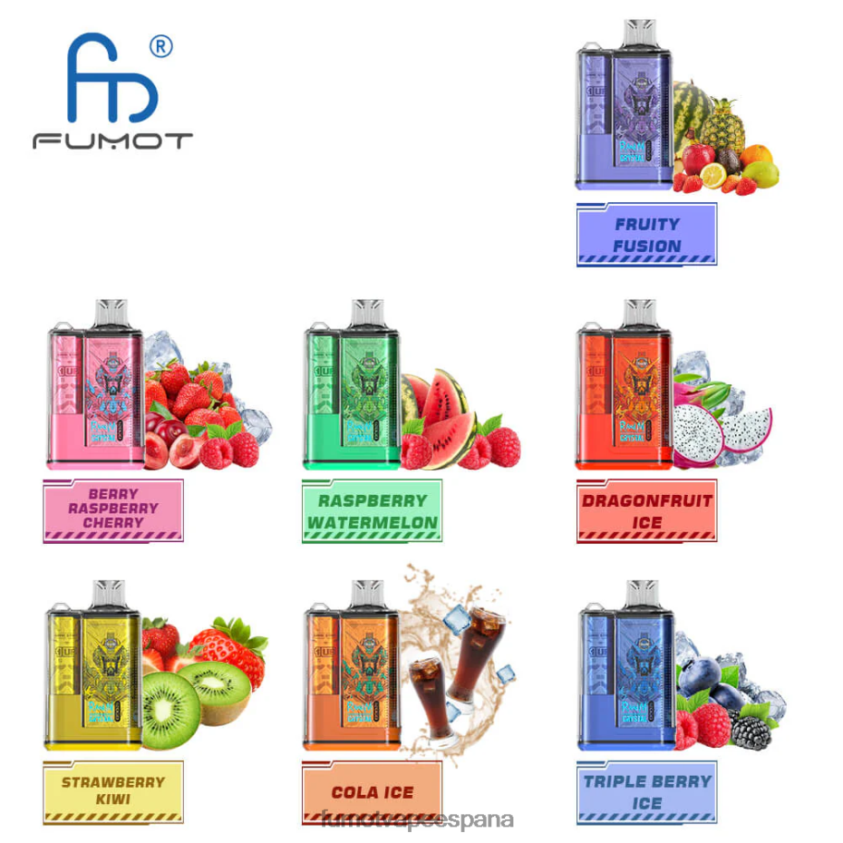 Fumot Crystal 1 pieza - 12000 caja de vapeo desechable 20ml fusión frutal Fumot sabores 2TBVR0267