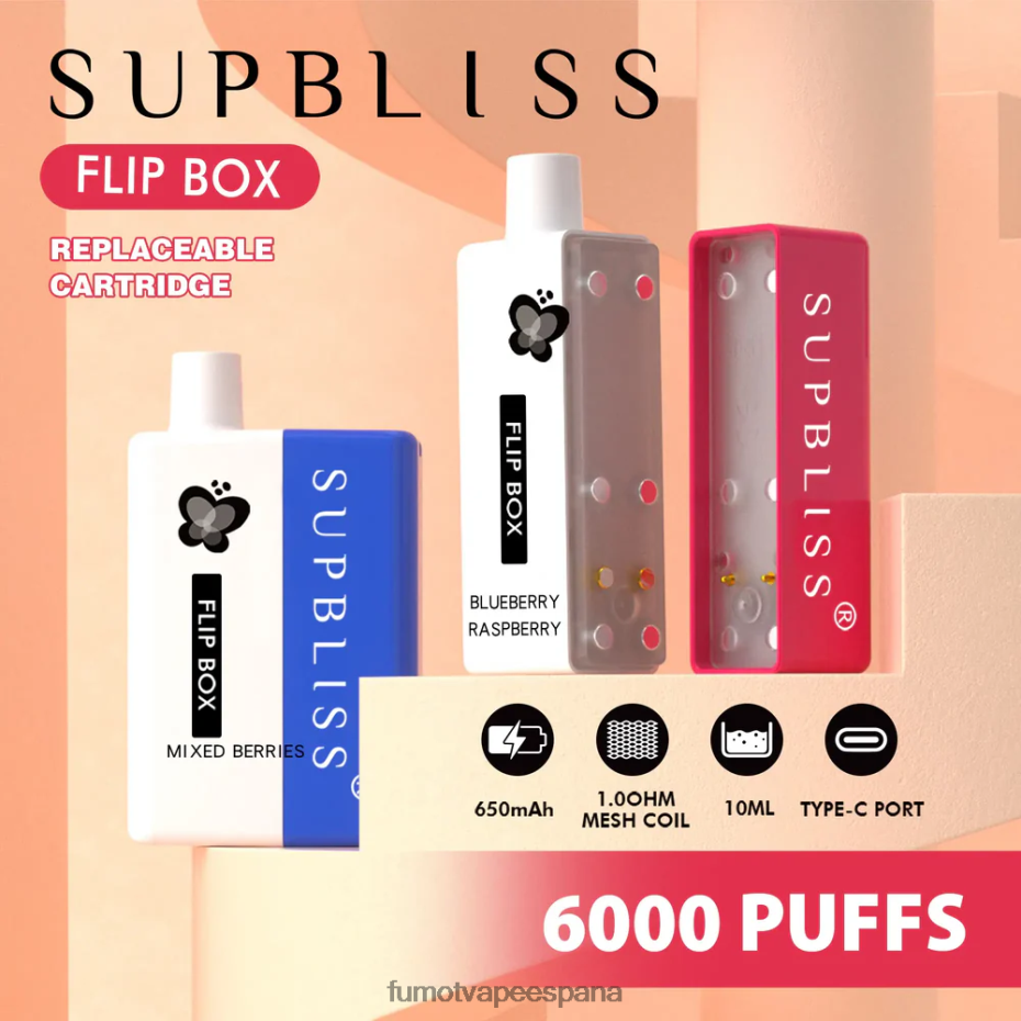 Fumot Supbliss Flip kit de vapeo reemplazable box 6000 - 10ml (1 pieza) Batido de plátano Fumot tech 2TBVR0330