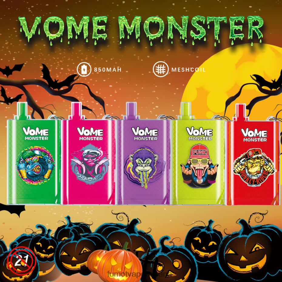 Fumot Vome Monster Dispositivo de vapeo desechable 10000 - 20 ml (1 pieza) bayas mixtas Fumot vape españa 2TBVR0432