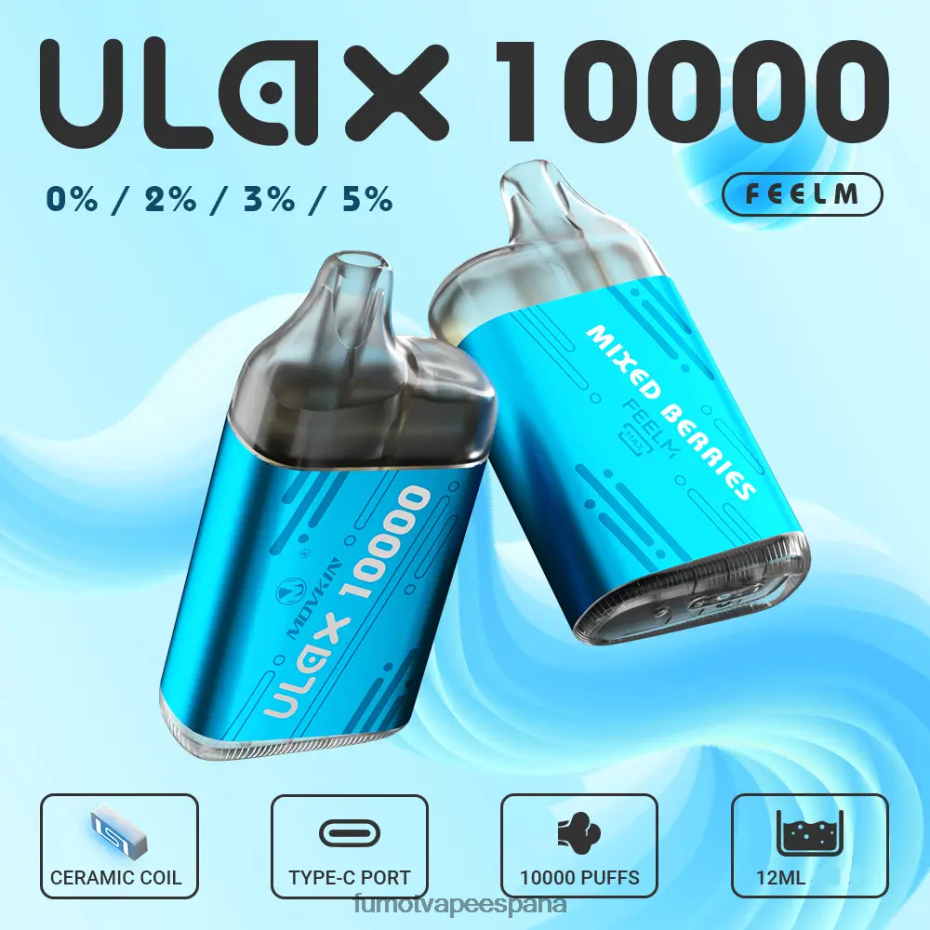 Fumot Movkin Ulax 10000 cápsulas de vapeo desechables - 12 ml (1 pieza) arándano en hielo Fumot vape precio 2TBVR0305