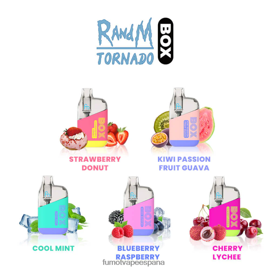 Fumot Tornado Caja de 10000 vape pods desechables - 20 ml (1 pieza) hielo de fresa Fumot tech 2TBVR0360