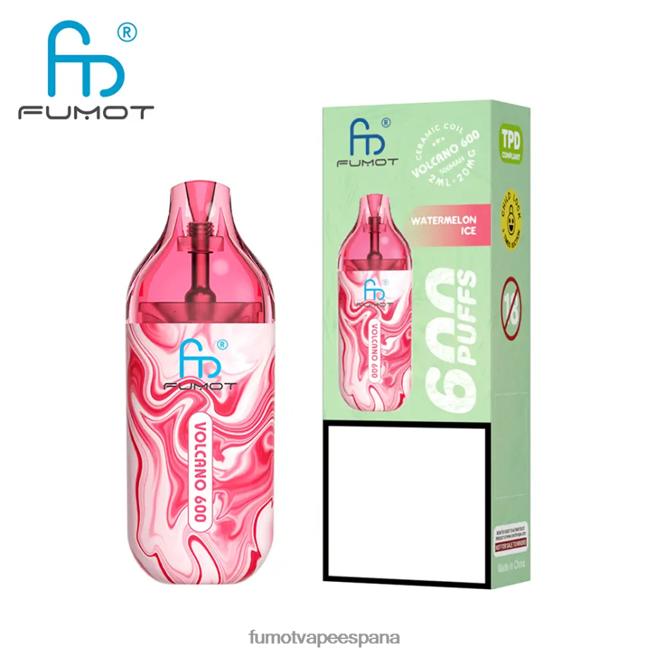 Fumot Volcano Vape desechable compatible con 600 tpd - 2 ml (juego de 3 piezas) hielo de lichi Fumot precio 2TBVR0296