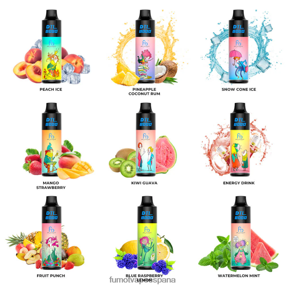 Fumot DTL Pluma vaporizador desechable 8000 - 16 ml (1 pieza) guayaba kiwi vaporizador Fumot 2TBVR0419