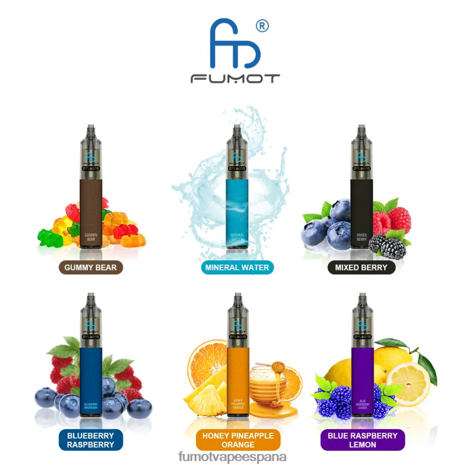 Fumot DTL bolígrafo vapeador desechable 9000- 18ml (1 pieza) fresa cereza arándano vaporizador Fumot 2TBVR0379