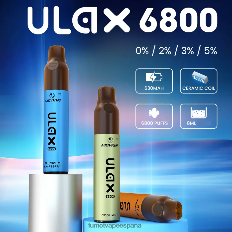 Fumot Movkin Ulax Vape desechable 6800, bobina de cerámica - 8 ml (1 pieza) chicle de arándanos Fumot factory 2TBVR0318