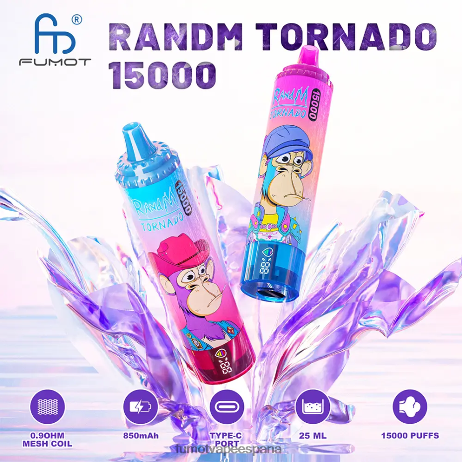 Fumot Tornado 15000 vaporizador desechable - 25ml (1 pieza) Fresa plátano Fumot vape españa 2TBVR0182