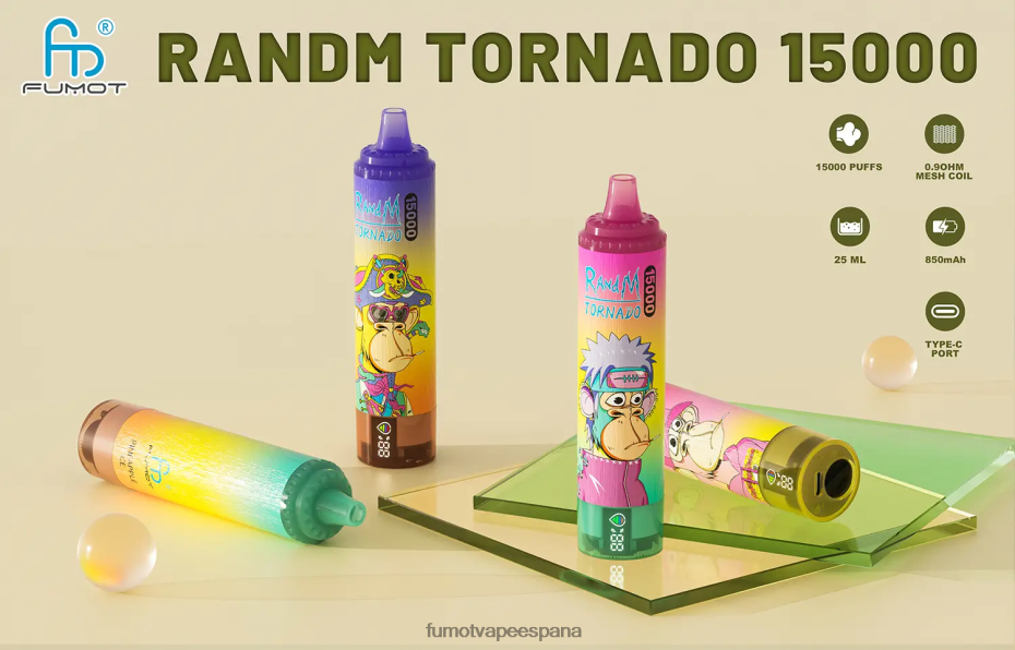 Fumot Tornado 15000 vaporizador desechable 25ml (1 pieza) arándano cereza arándano Fumot disposable vape 2TBVR0163