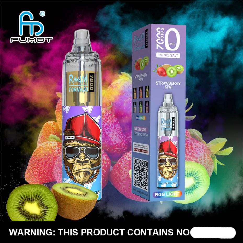 Fumot Tornado 7000 vapeador desechable 0% - 14ml (1 pieza) kiwi fresa Fumot vape españa 2TBVR0542