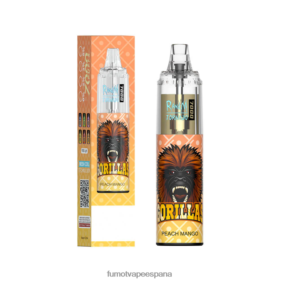 Fumot Tornado Pluma vaporizador desechable 7000 - 14 ml (1 pieza) caramelo de durazno y arándanos Fumot precio 2TBVR086