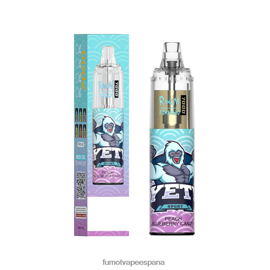 Fumot Tornado Pluma vaporizador desechable 7000 - 14 ml (1 pieza) caramelo de durazno y arándanos Fumot precio 2TBVR086