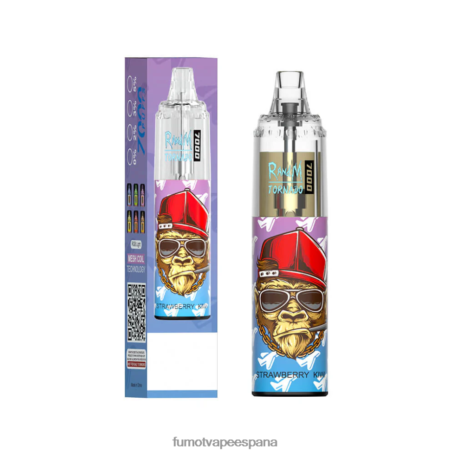 Fumot Tornado Pluma vaporizador desechable 7000 - 14 ml (1 pieza) caramelo de durazno y arándanos Fumot precio 2TBVR086