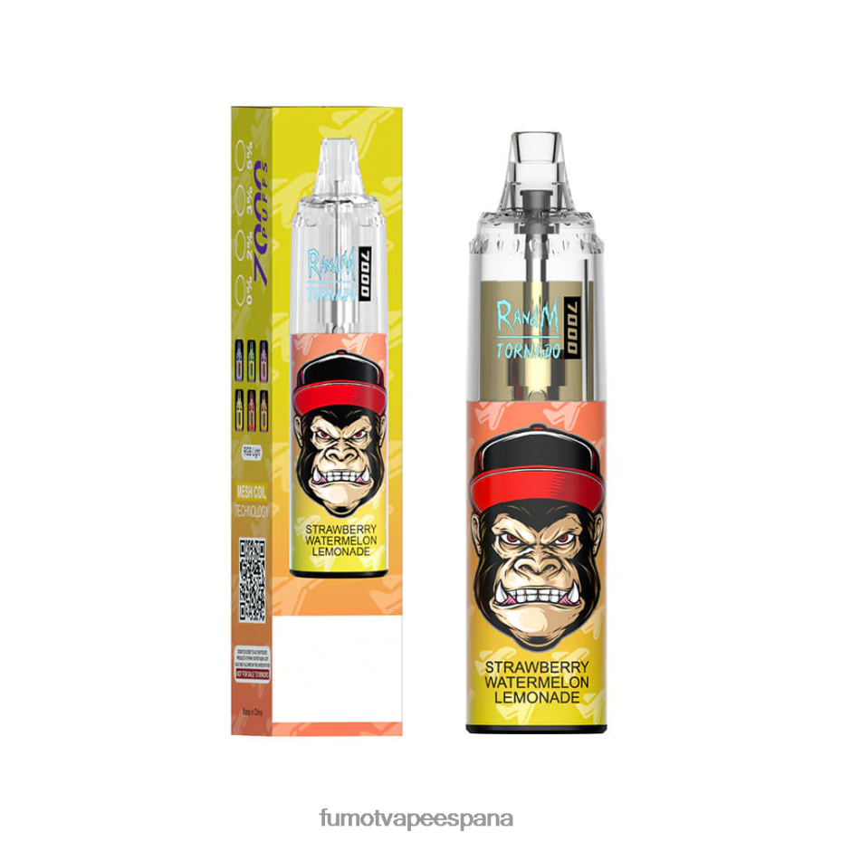 Fumot Tornado Pluma vaporizador desechable 7000 - 14 ml (1 pieza) caramelo de durazno y arándanos Fumot precio 2TBVR086